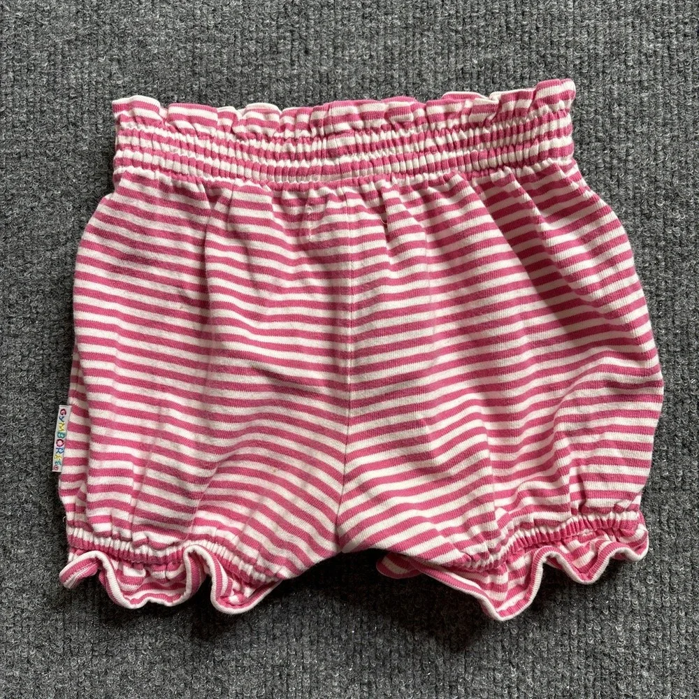 Vintage Gymboree Bubble Shorts Pink Striped Infant Heart Flower Rainbow Tag READ